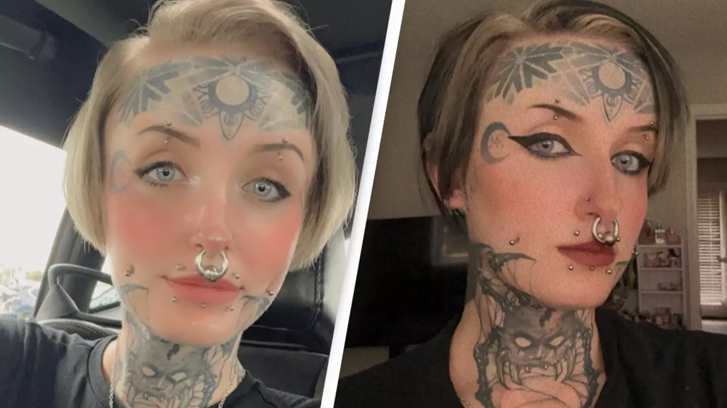 Young woman with facial tattoos, piercings confronts TJ Maxx employees after she was denied a job